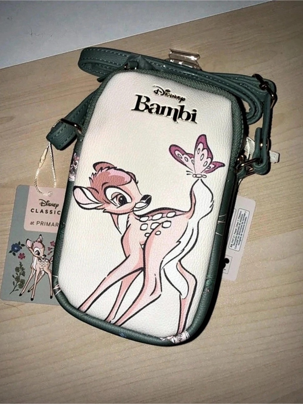 Disney Bambi Mini Crossbody Bag in Green & Pink NWT